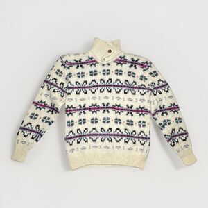 Vintage L.L.Bean 100% PURE WOOL SHETLAND Fair Isle Women’s Size Medium